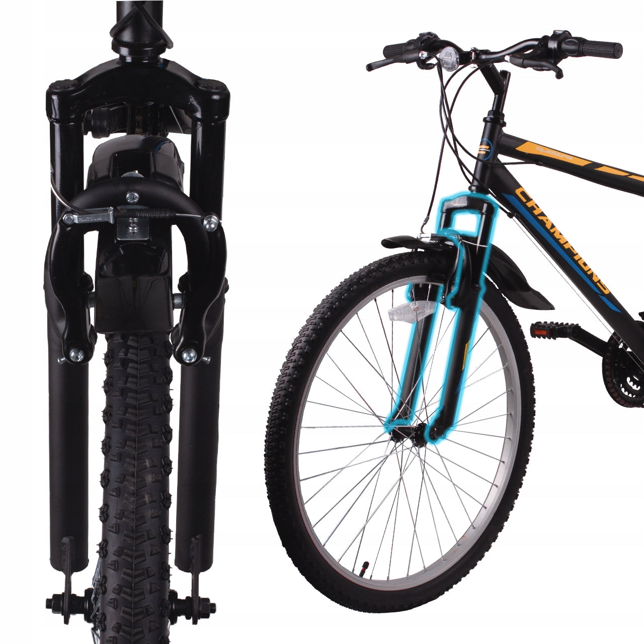 MTB dviratis MalTrack Quattro Orange juodas 18