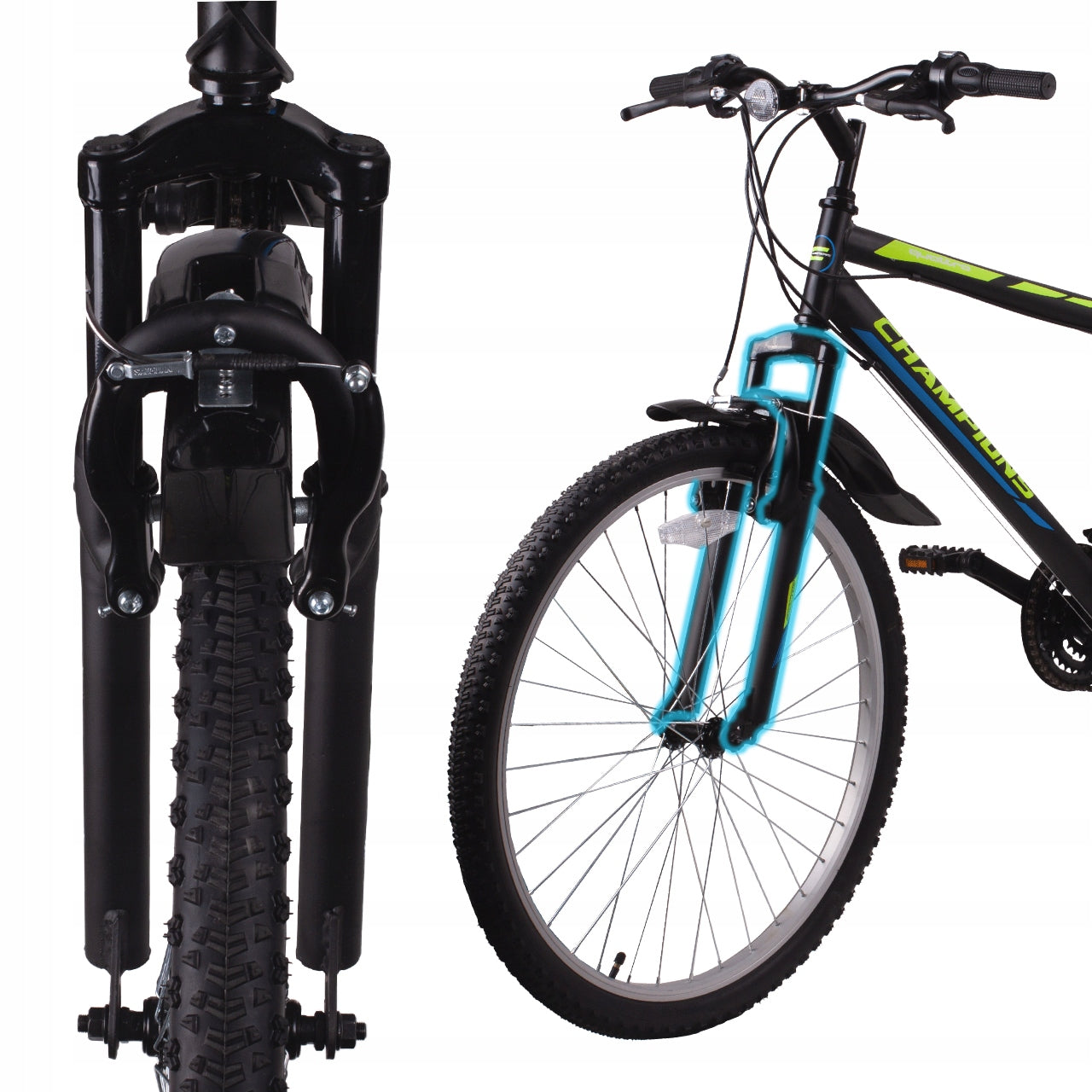 MTB dviratis MalTrack Quattro Yellow juodas 18