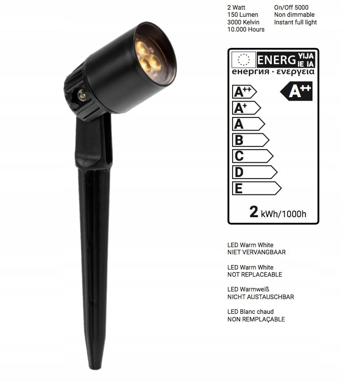 LED sodo prožektorius 2 vatai / 12 V.