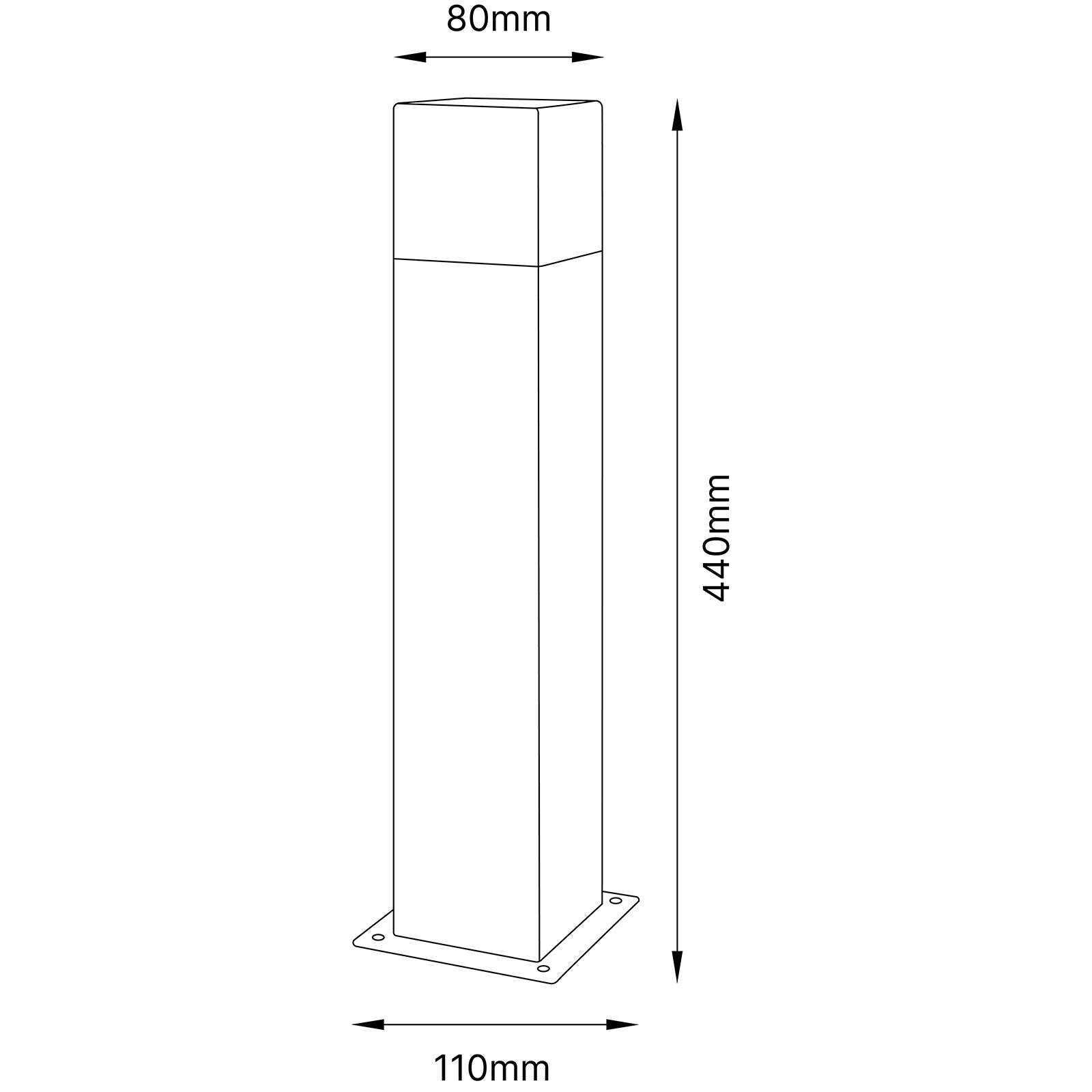 LED sodo šviestuvas - stulpelis 44cm New York + LED lemputė 10W E27