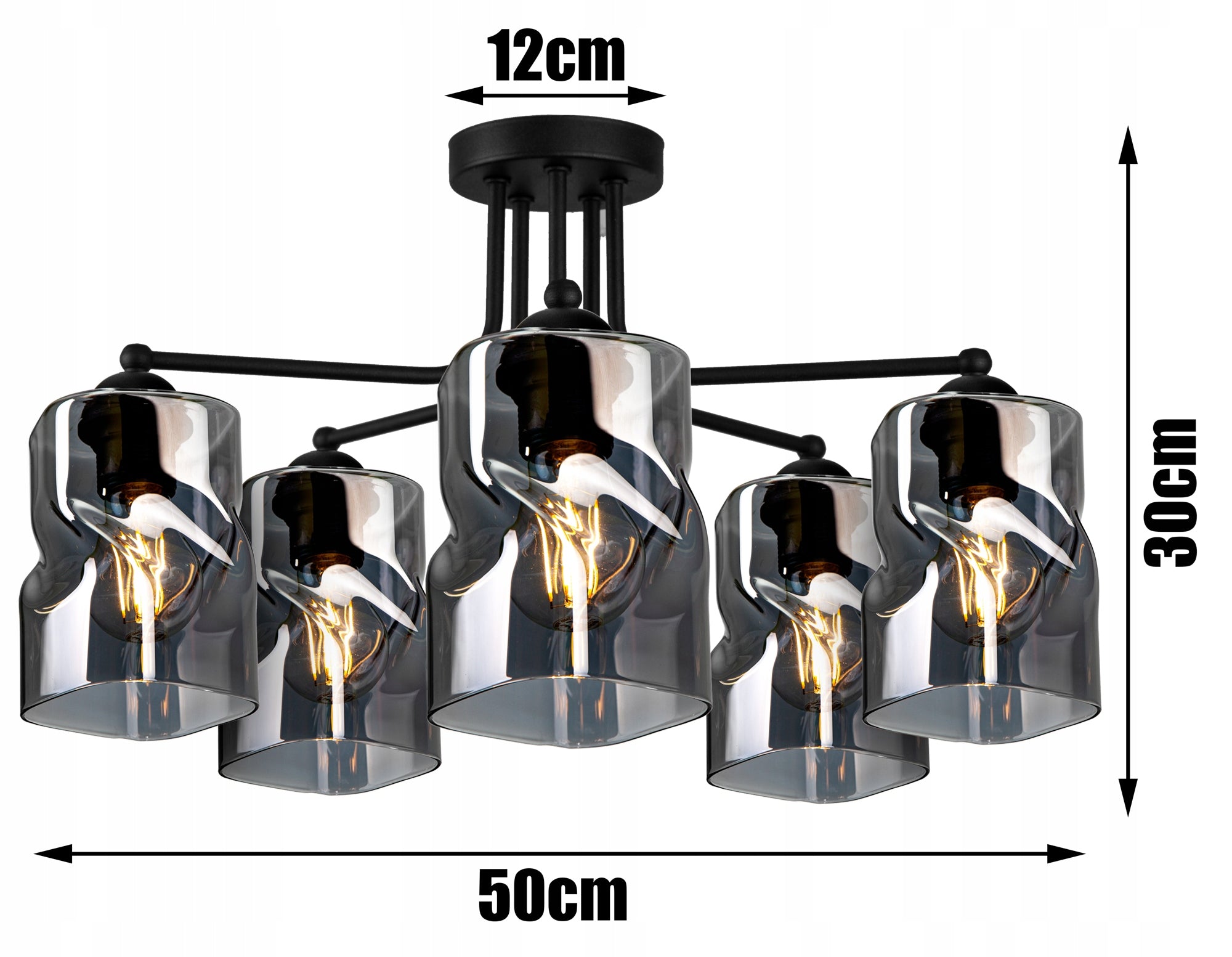 Pakabinamas šviestuvas Glimex Edison Kula E27 5x60W