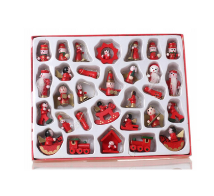 24vnt Vintažiniai Eglutės žaisliukai