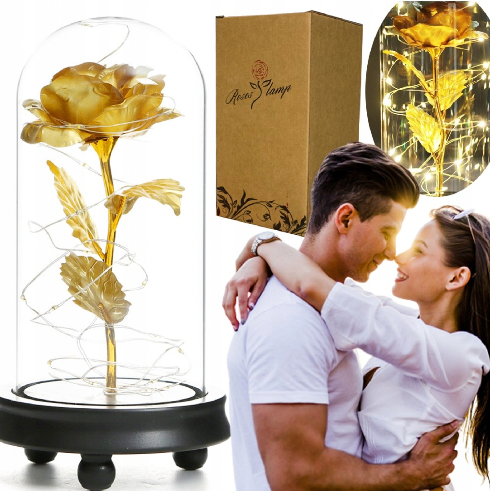 Amžina rožė + LED