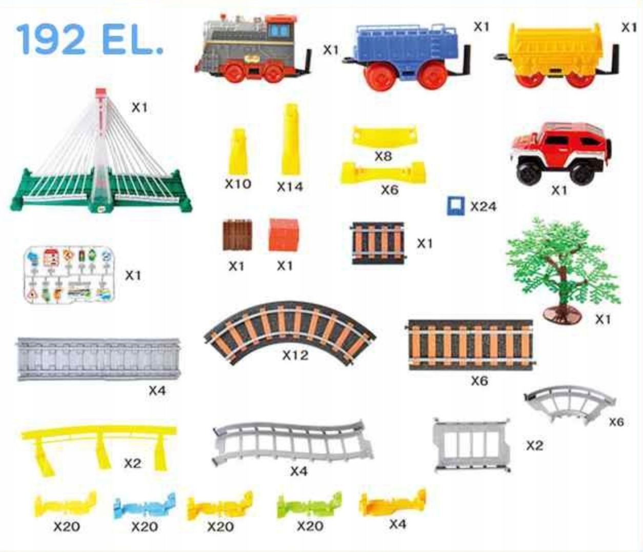 Elektrinis traukinys 2in1 lenktynių trasa traukinys Viaduct Auto XXL