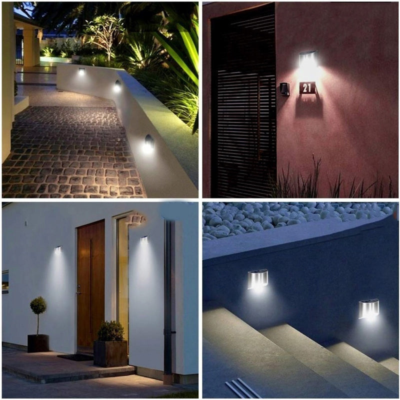 LED sieninis šviestuvas  2vnt + saulės baterija