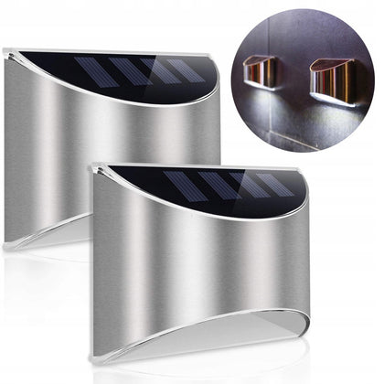 LED sieninis šviestuvas  2vnt + saulės baterija