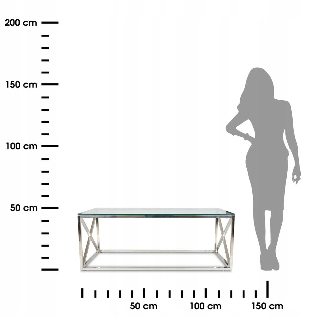 Stiklinis kavos staliukas, 120 cm ilgio