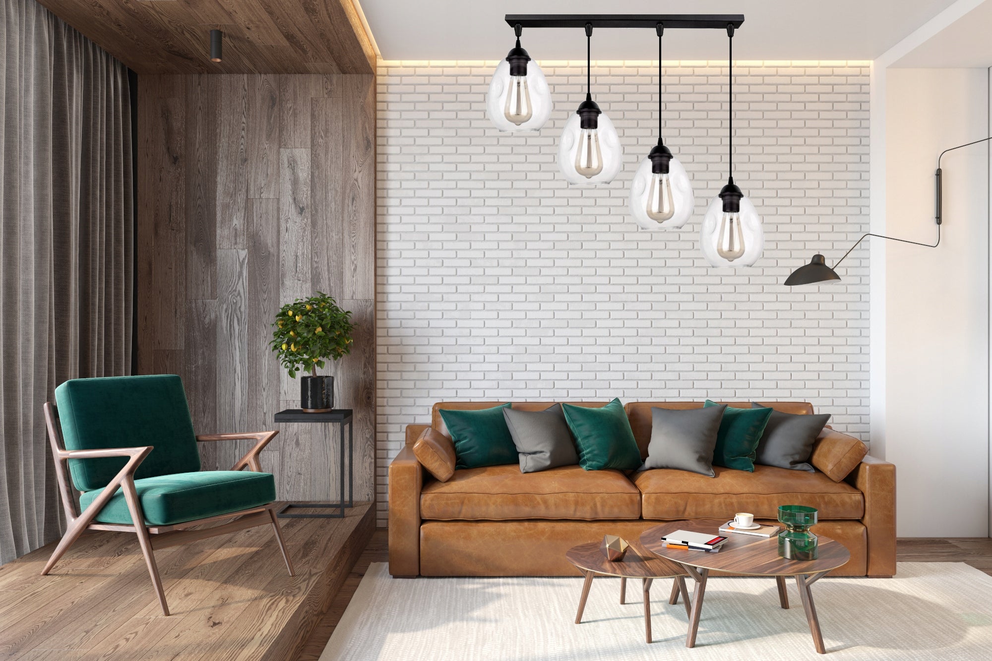 Stiklinis lubų šviestuvas Plafond Chrome