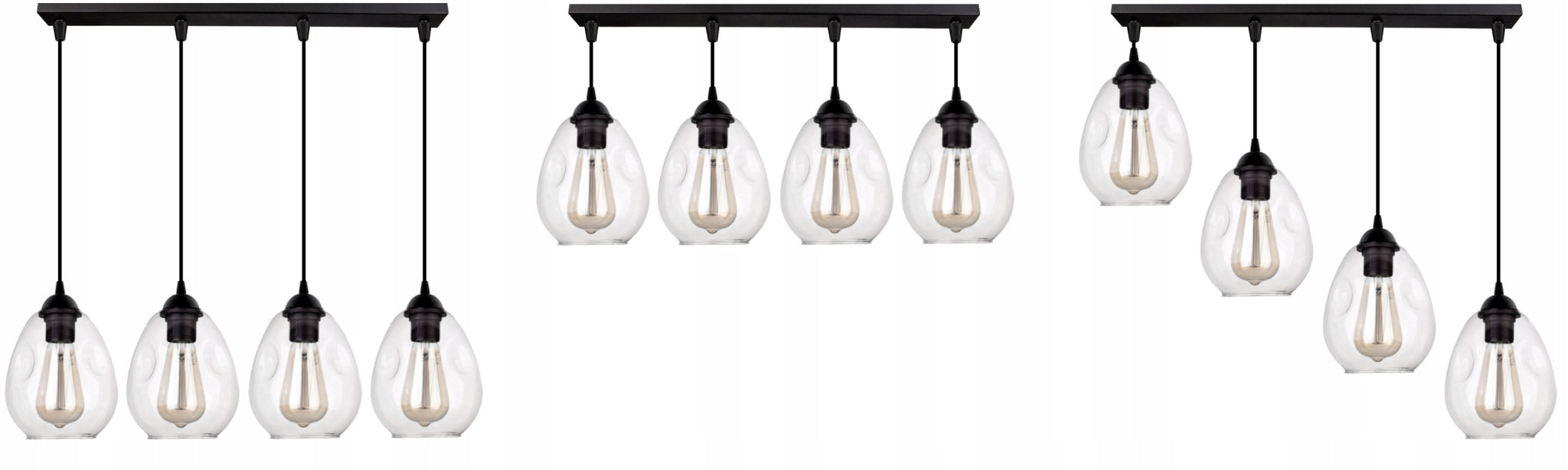 Stiklinis lubų šviestuvas Plafond Chrome