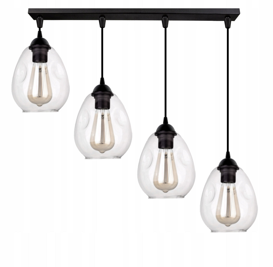 Stiklinis lubų šviestuvas Plafond Chrome