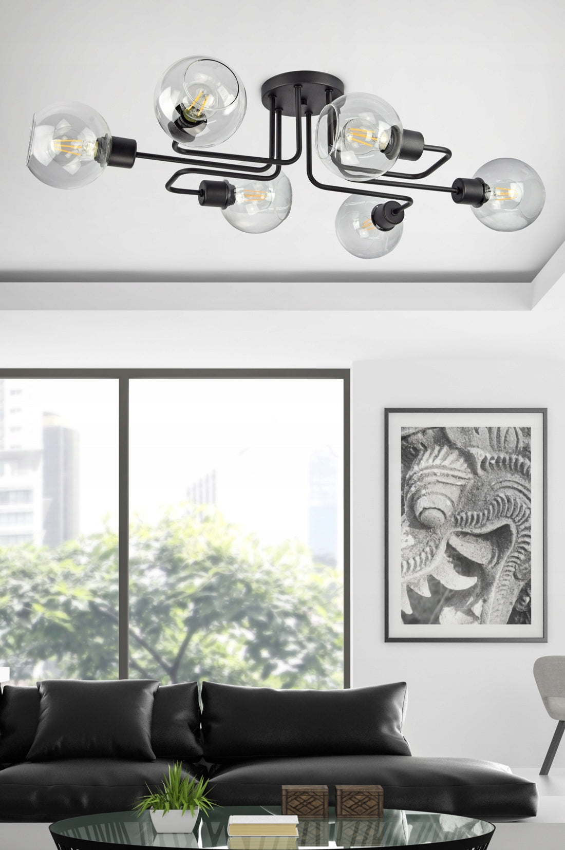 Stiklinis lubinis šviestuvas EDISON KULE