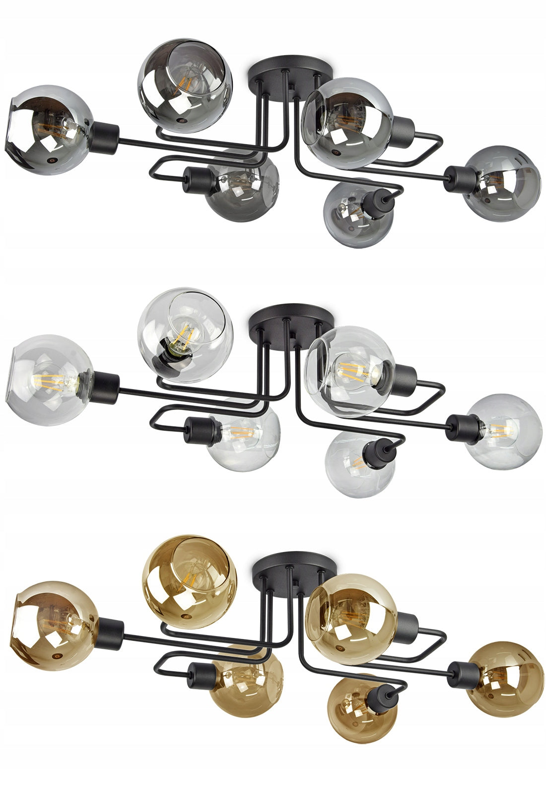 Stiklinis lubinis šviestuvas EDISON KULE