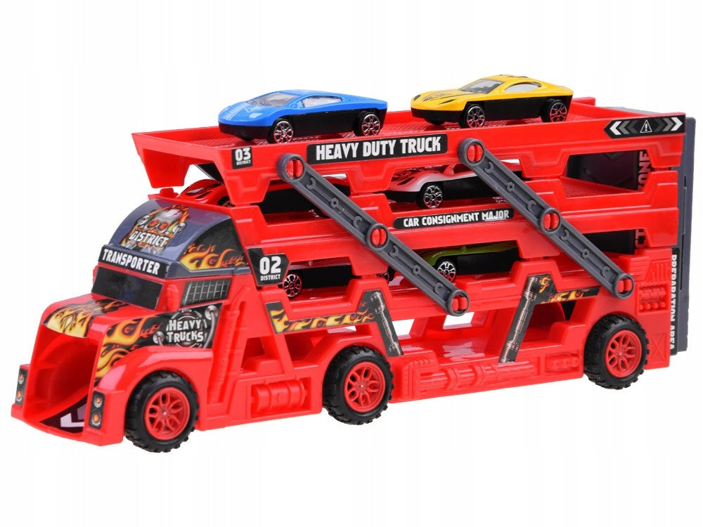 TIR vilkikas + 6 žaisliniai automobiliai