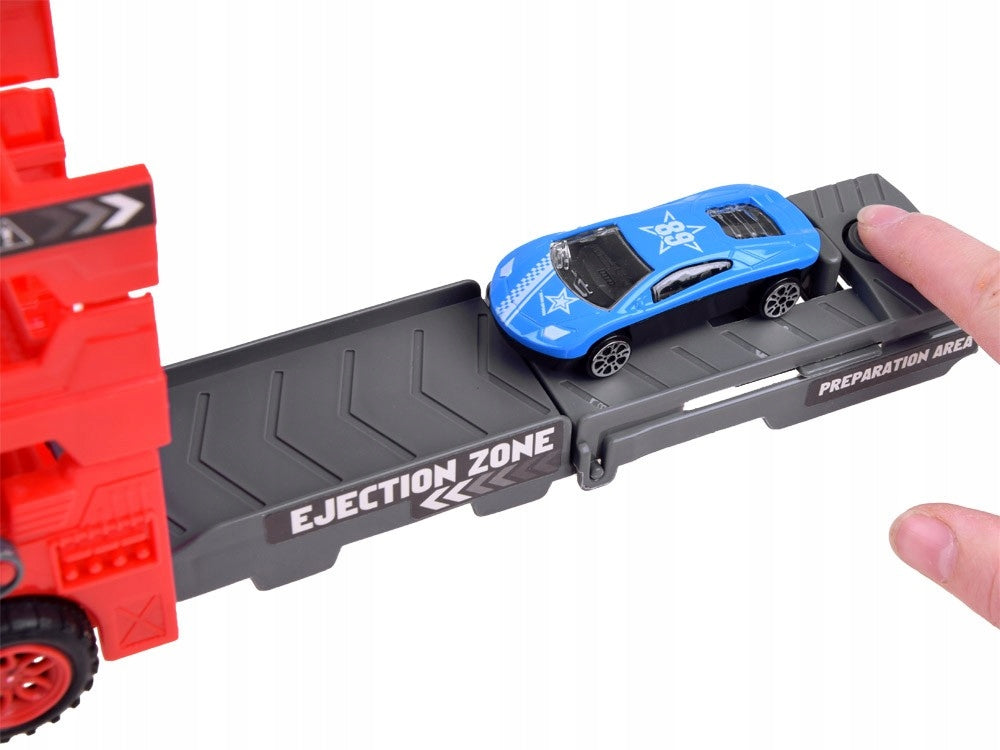 TIR vilkikas + 6 žaisliniai automobiliai