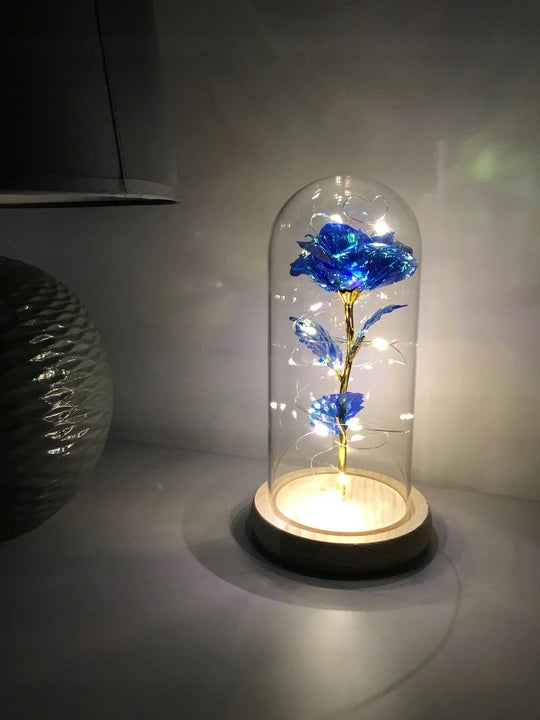 Amžina rožė LED stikle + Pakuotė ir baterijos