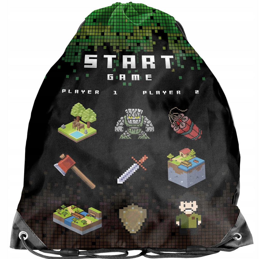 Mokyklinė kuprinė Paso su priedais / minecraft