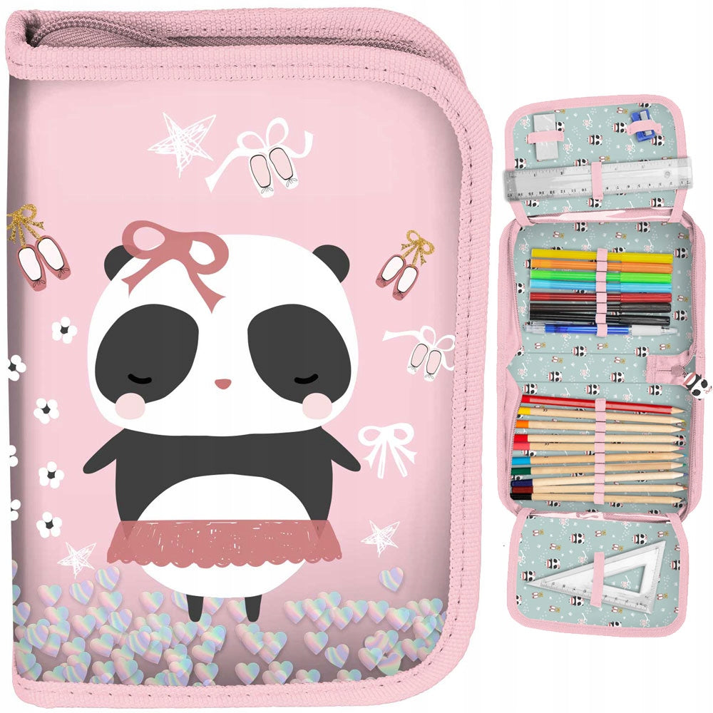 Mokyklinė kuprinė Paso su priedais / panda