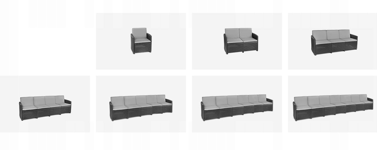 Sodo baldų komplektas, EUROHIT Sicilia, pilka