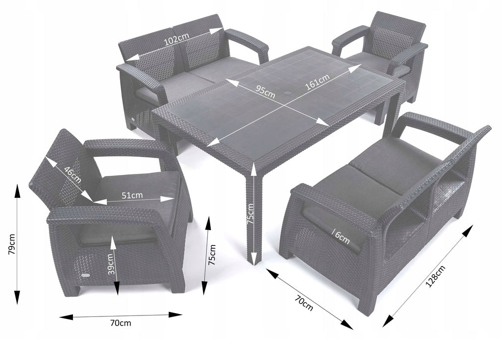 Sodo baldų komplektas Corfu Fiesta