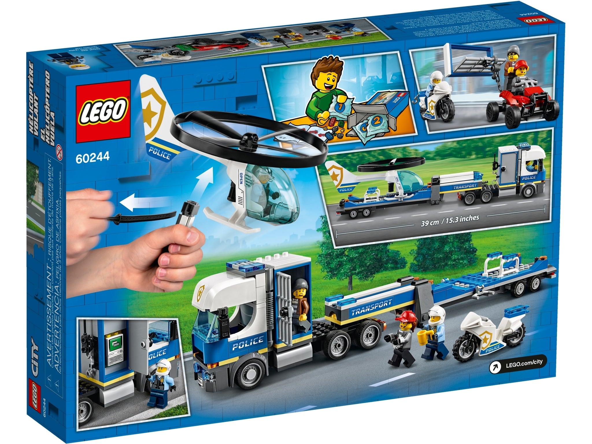 LEGO City 60244 policijos sraigtasparnio transportas 5+