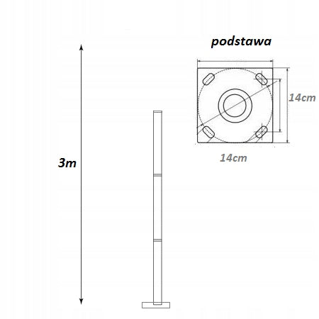 Apšvietimo stulpas YDI G12 300cm juodas