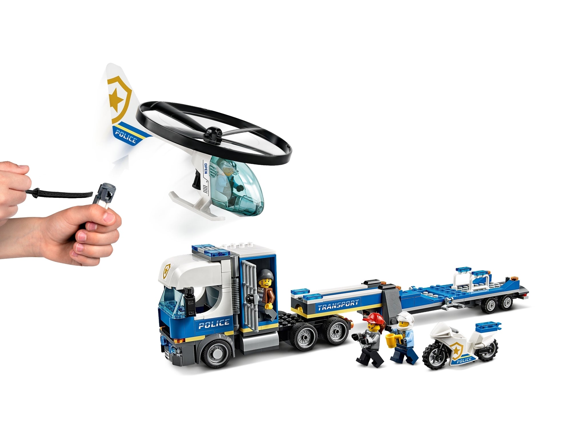 LEGO City 60244 policijos sraigtasparnio transportas 5+
