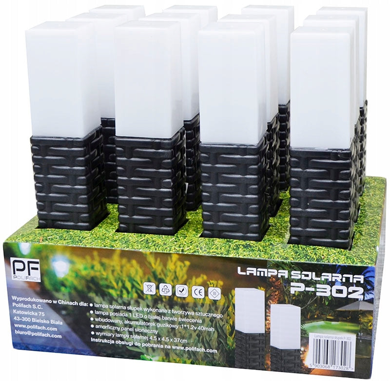 12 vnt., stulpelis P-302 su saulės baterija