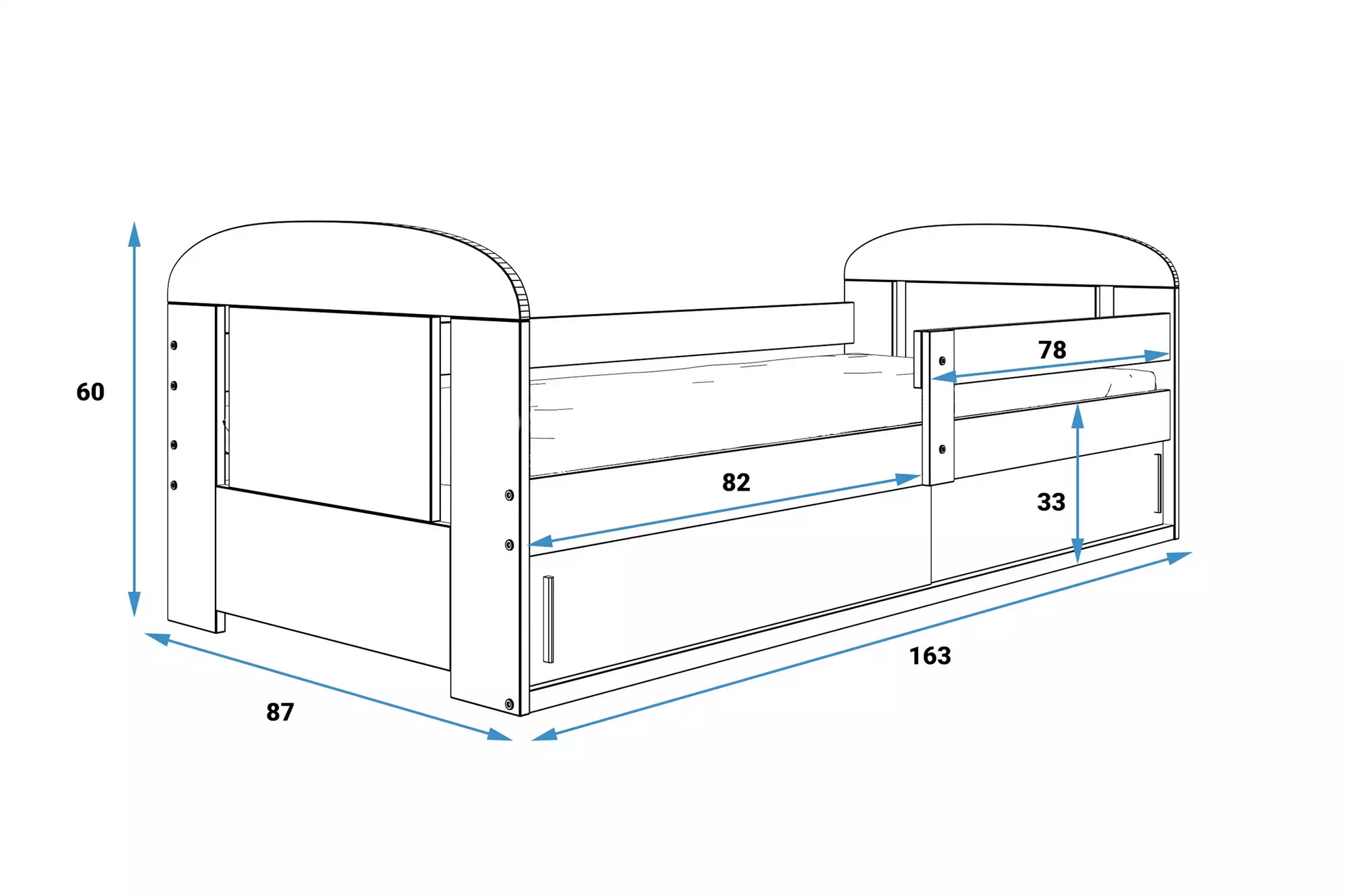 Vaikiška lova su čiužiniu 160 x 80