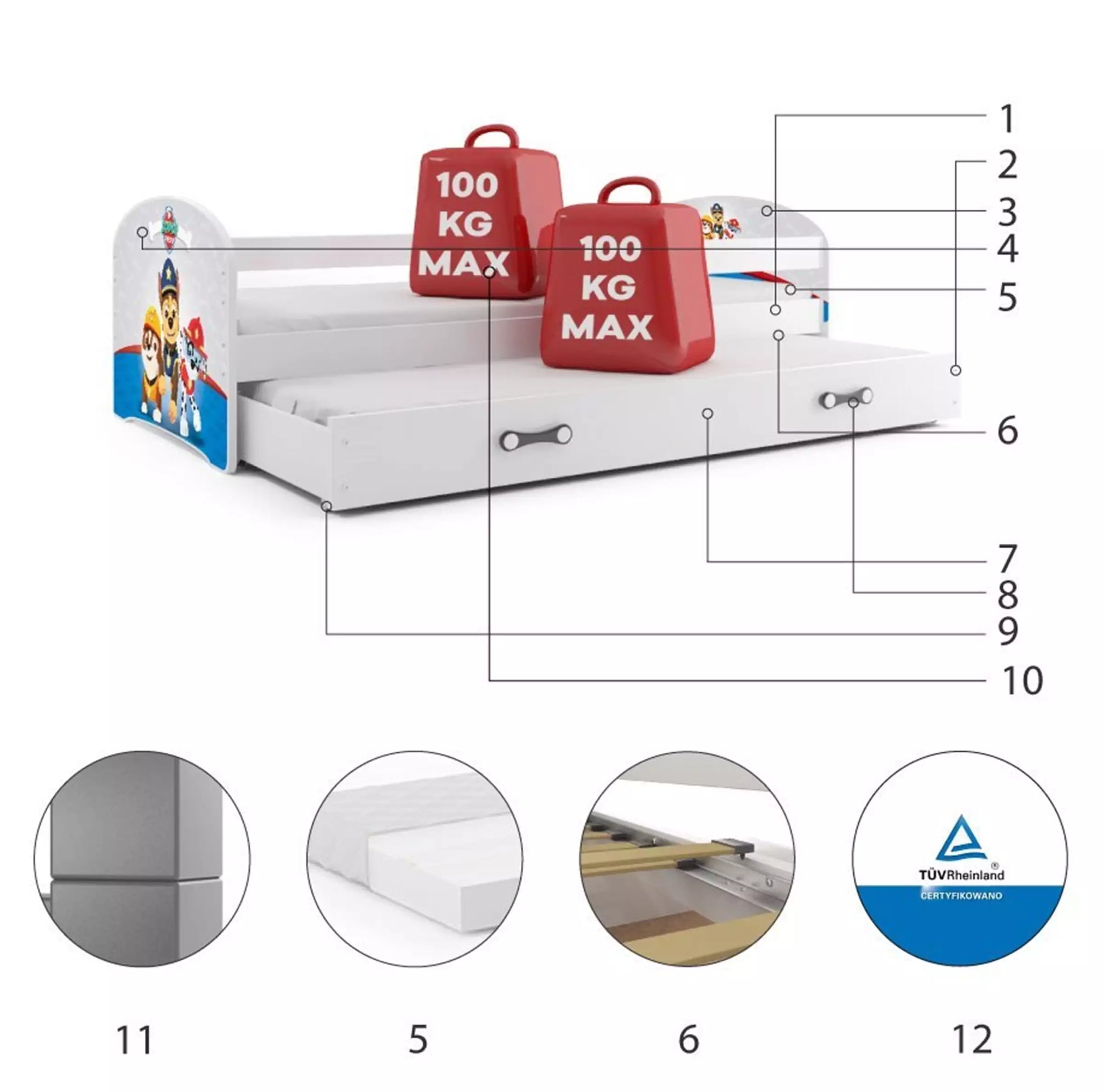 Vaikiška lova automobilis 80 x 160