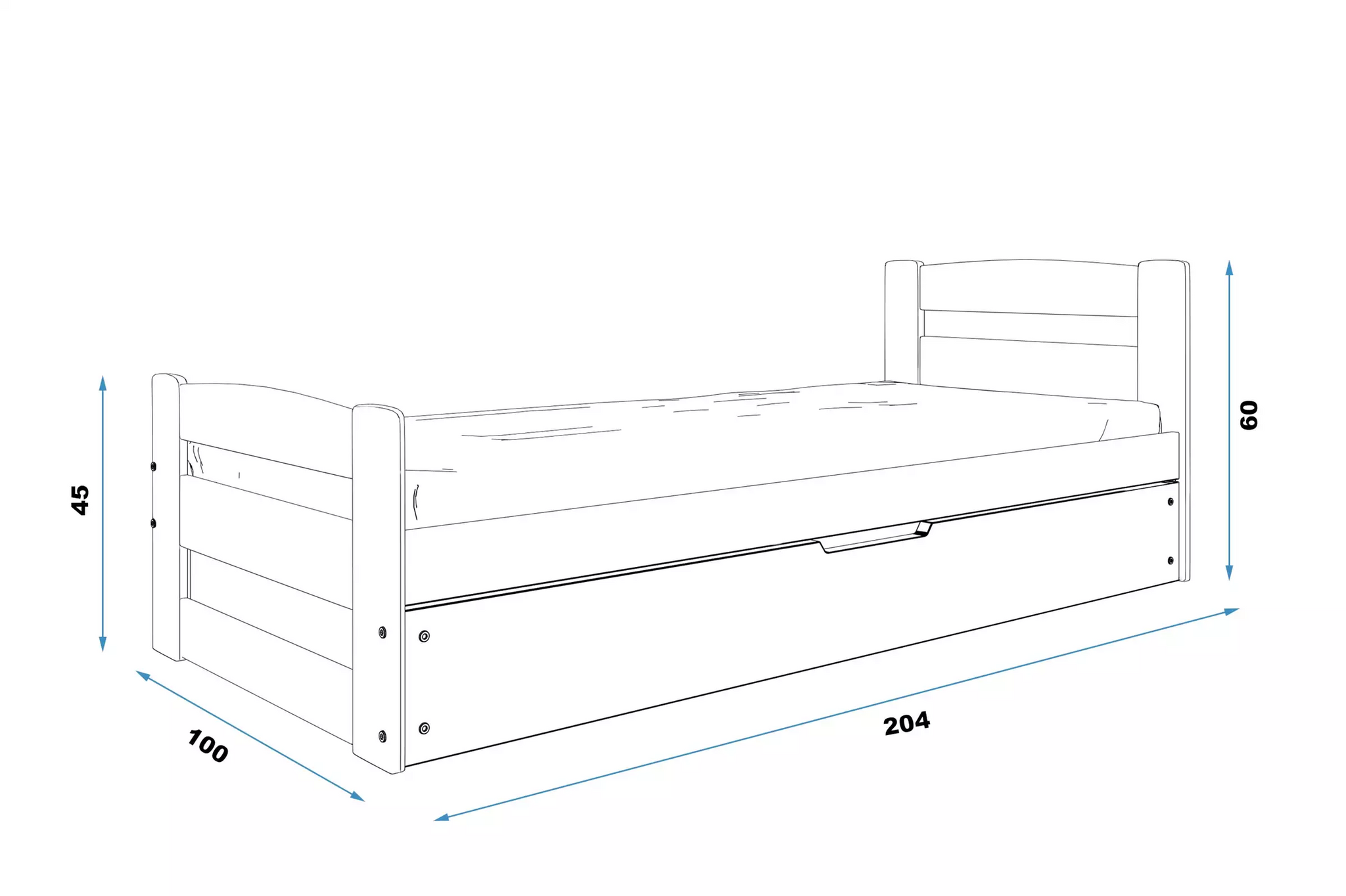 Vaikiška lova su čiužiniu 90 x 200