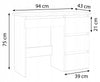 Rašomasis stalas EURO MEBLE Pari 94 x 43 x 75 cm