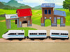 Motorizuotas traukinys su medine trasa Kinderplay