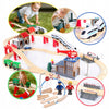 Motorizuotas traukinys su medine trasa Kinderplay