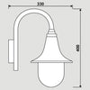 Sieninis lauko šviestuvas Kwazar Luminaire Milano 9374 juodas