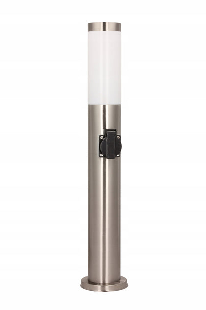 Apvalus sodo apšvietimo stulpas Luminova E27 60 cm sidabrinis su rozete