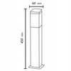 Kvadratinis sodo apšvietimo stulpas NNLED E27 45 cm sidabrinis