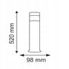 Apvalus apšvietimo stulpas Polux LED COLLUMN  52cm, sidabrinis