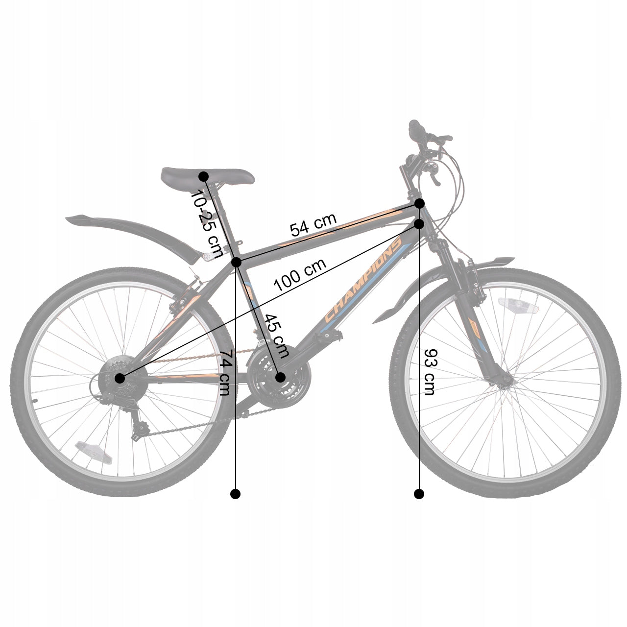 MTB dviratis MalTrack Quattro Orange juodas 18