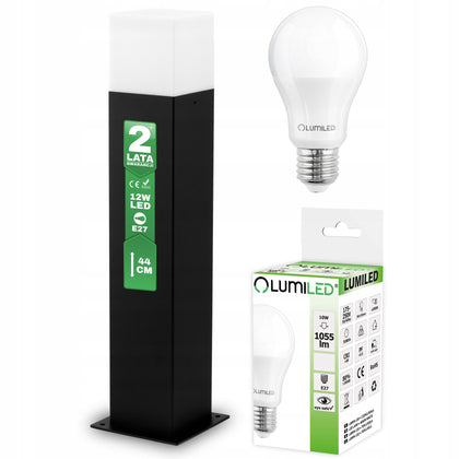 LED sodo šviestuvas - stulpelis 44cm New York + LED lemputė 10W E27